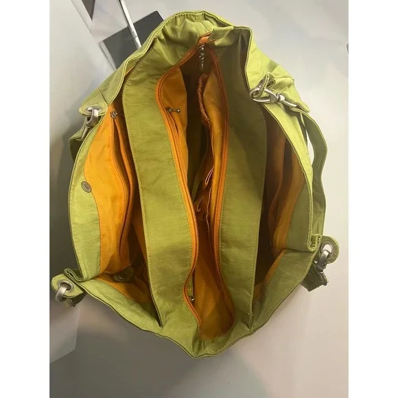 NEW Baggallini XL Hampton Bright Green/Orange Satchel Travel Gym Carry All TBag - Picture 5 of 14